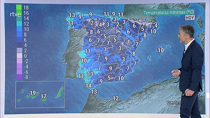 El tiempo - Soplarán vientos flojos o moderados del suroeste en la mayor parte de la Península y Baleares, con algunos intervalos de fuerte en la costa de Galicia