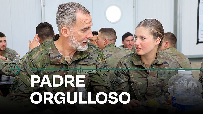 Felipe VI visita por sorpresa a la princesa Leonor durante un entrenamiento militar en Zaragoza