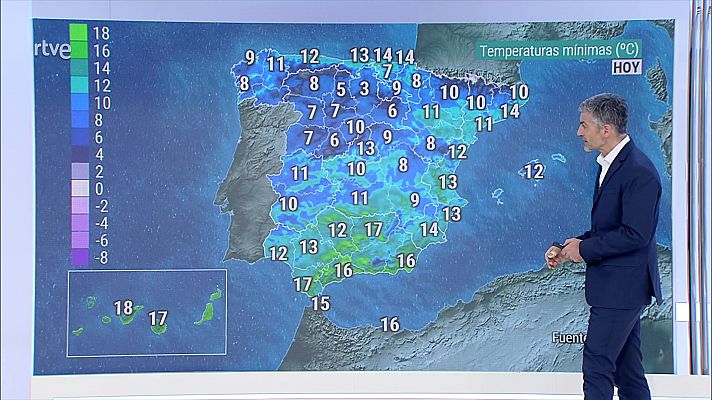 El tiempo - Nieblas matinales en la mitad norte del área mediterránea