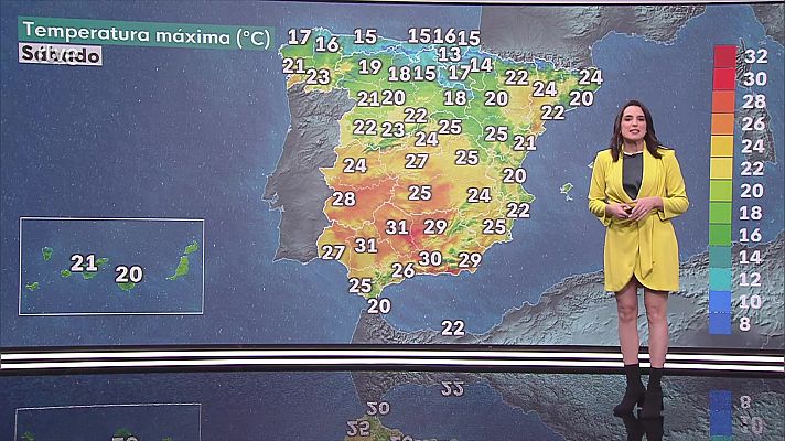 Descenso de las temperaturas máximas en el Cantábrico, norte de Galicia y Canarias