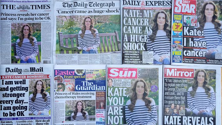 Informativo 24h - Kate Middleton copa todas las portadas británicas tras comunicar que padece cáncer