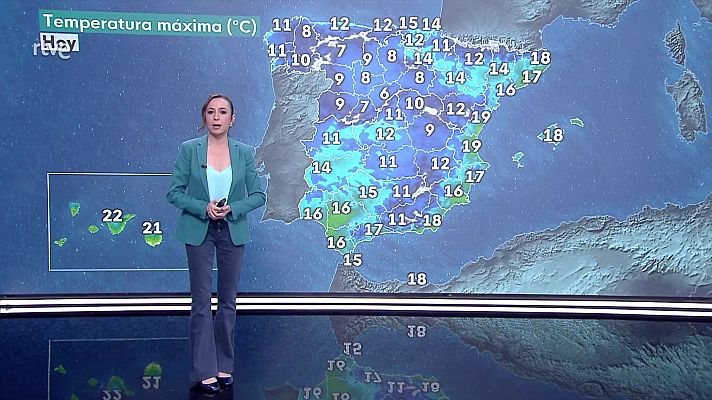 Descenso de las temperaturas en la Península, con nevadas significativas en montaña y en zonas llanas aledañas, con cotas de 600/1000 m