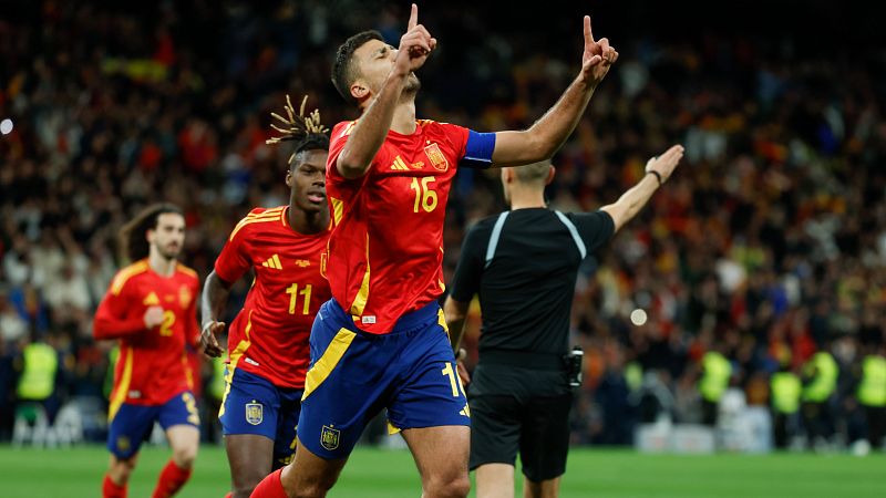 Rodri dedica a su abuelo el penalti a Brasil