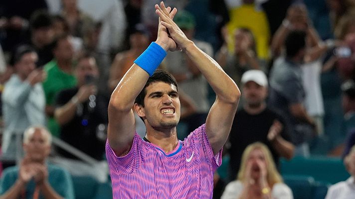 Telediario 1 - Carlos Alcaraz busca venganza ante Dimitrov en los cuartos del Open de Miami