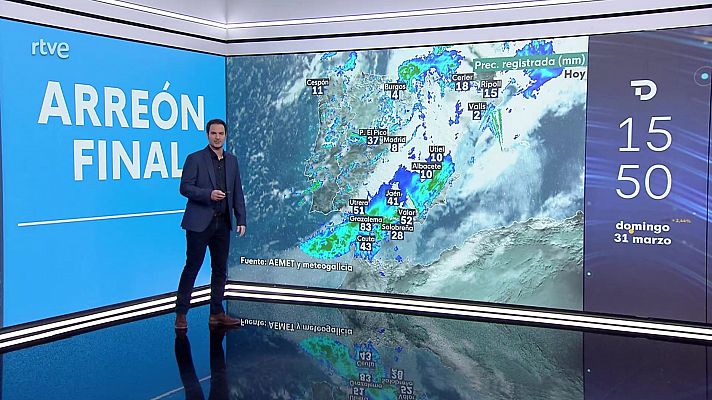 Precipitaciones localmente fuertes o persistentes en Andalucía