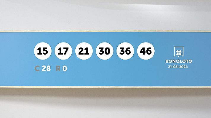 SELAE - Sorteo de la Lotería Bonoloto del 31/03/2024