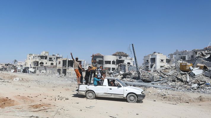 Telediario 1 - Parte de la población de Jan Yunis regresa a su ciudad tras la retirada israelí