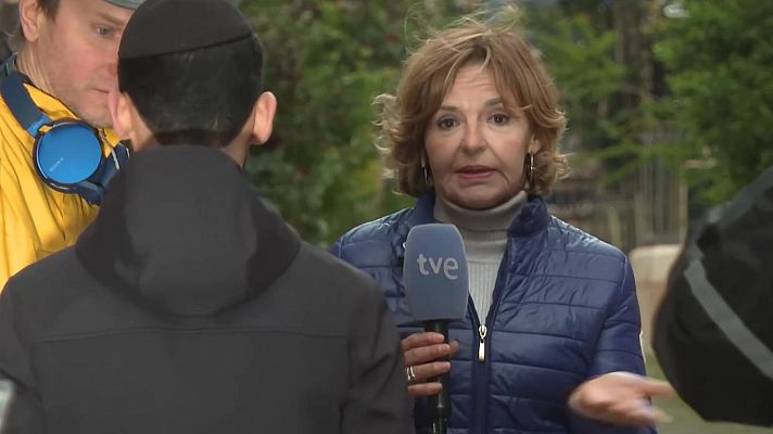 Telediario 1 - Un directo del Telediario, interrumpido por un grupo de ciudadanos israelíes