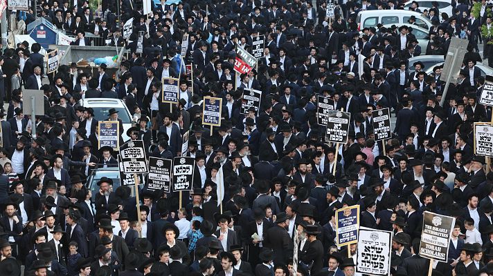 Protesta ultraortodoxa contra el reclutamiento militar en Israel