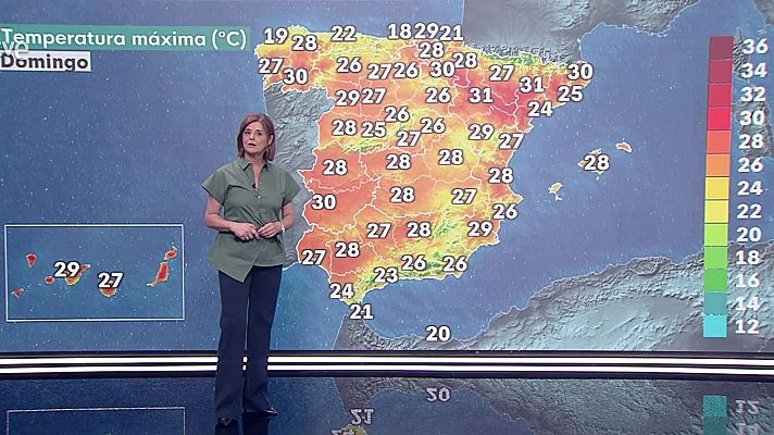El tiempo - Temperaturas significativamente elevadas para la época en Canarias, Baleares y mitad norte peninsular