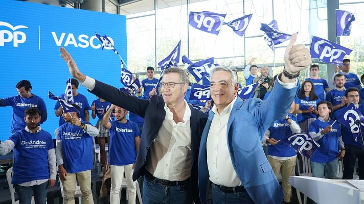 Telediario 1 - Los partidos llaman a la movilización de los indecisos a una semana de las elecciones vascas