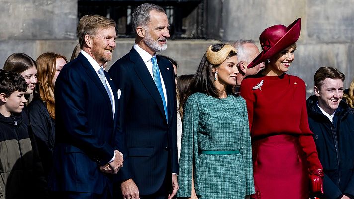 Guillermo y Máxima dan la bienvenida a los reyes de España en su visita a Países Bajos