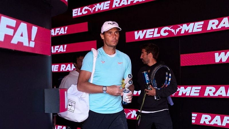 Rafa Nadal entrena en la Caja Mgica para preparar el Mutua Madrid Open