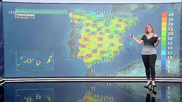 El tiempo - Probables chubascos fuertes acompañados de tormenta y granizo en Extremadura y sierras de Andalucía