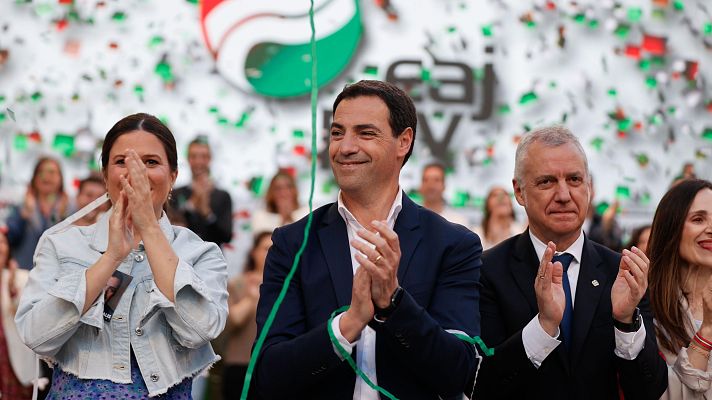 Especiales informativos - Pradales celebra los resultados del PNV: "Hemos ganado las elecciones"