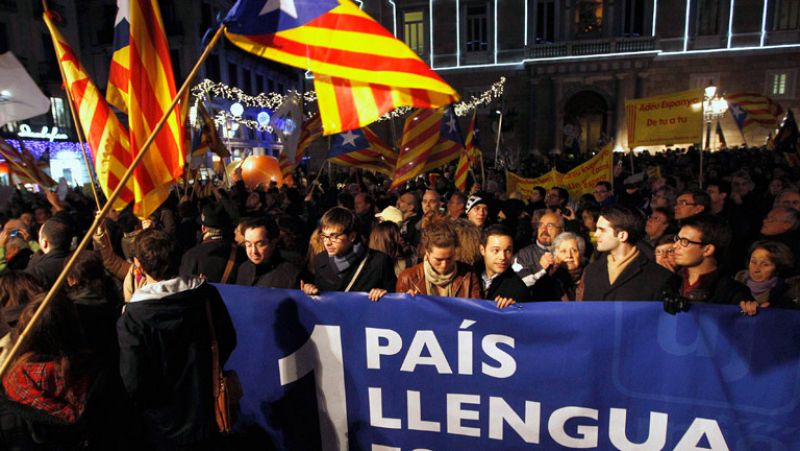 Manifestación por la enseñanza en catalán y en contra de la reforma de Wert