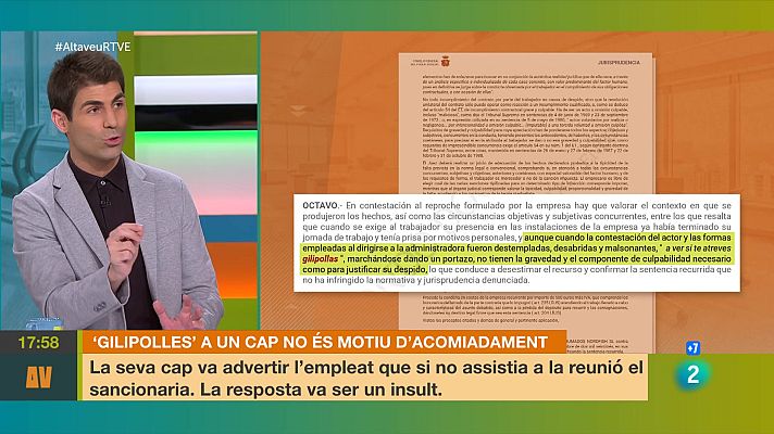 L'altaveu - Insults a la feina: readmès després d'insultar el seu cap