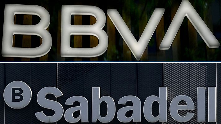 Telediario 2 - El BBVA estudia una posible fusión con el Banco Sabadell por segunda vez