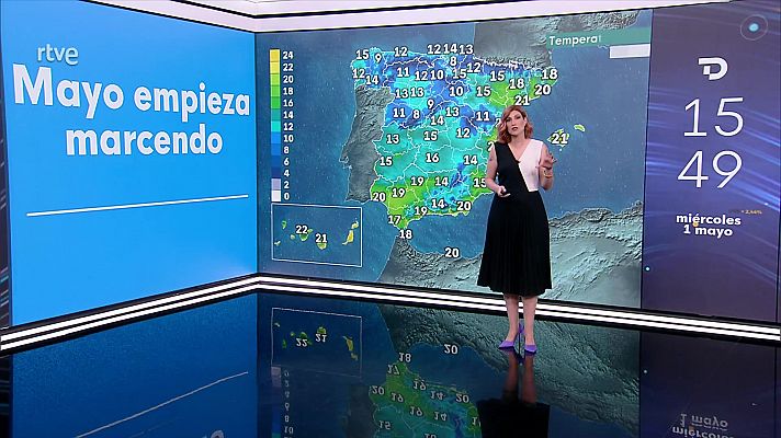 El tiempo - Precipitaciones localmente fuertes en Girona, que con menor probabilidad pueden darse también en Baleares