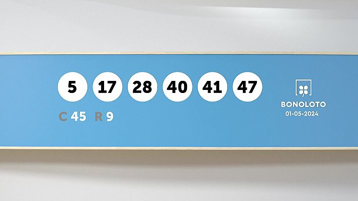 SELAE - Sorteo de la Lotería Bonoloto del 01/05/2024