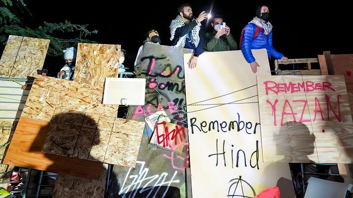 Telediario 1 - Protestas estudiantiles contra Vietnam y Palestina: "Distintas tácticas, mismo espíritu"