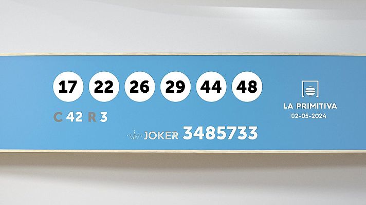 Sorteo de la Lotería Primitiva y Joker del 02/05/2024
