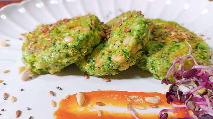 Saber vivir - Receta de tortitas de espárragos, brócoli y piñones