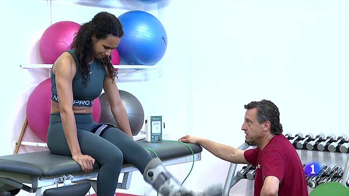 Telediario 1 - María Vicente se recupera en el CAR de Sant Cugat de su operación en el tendón de Aquiles