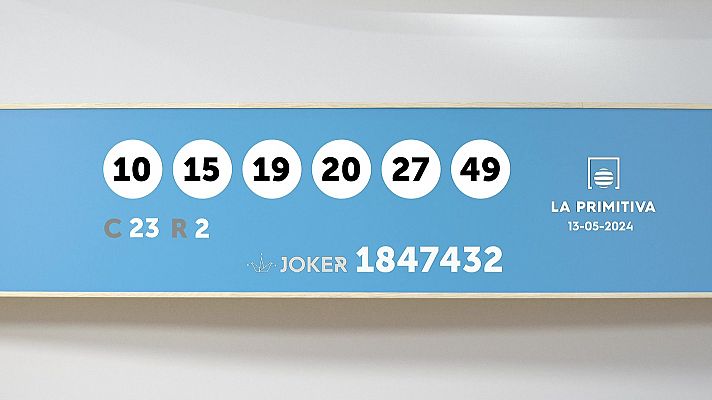 Sorteo de la Lotería Primitiva y Joker del 13/05/2024