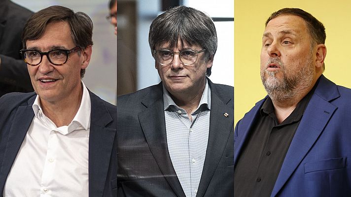 Telediario 1 - Illa y Puigdemont insisten en gobernar Cataluña mientras Junqueras aspira a reeditar el liderazgo de ERC en noviembre