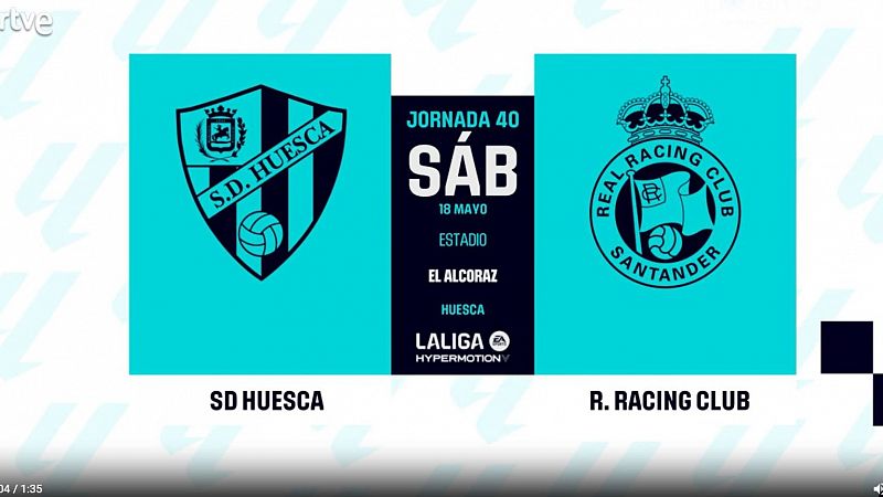Huesca - Racing: resumen del partido, 40ª jornada. Ver en RTVE Play