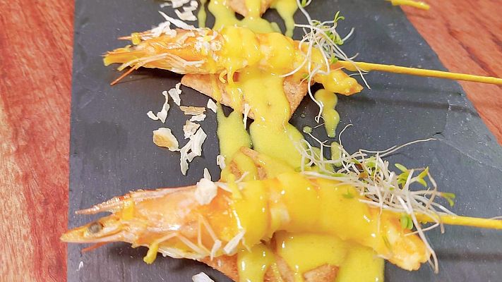 Saber vivir - Langostinos al cava y curry