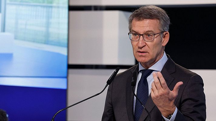 Telediario 1 - Feijóo culpa a Sánchez de la "tensión institucional, social y económica"