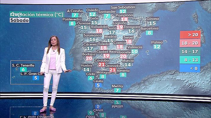 El tiempo - Ascenso notable de las máximas en el interior del noroeste peninsular