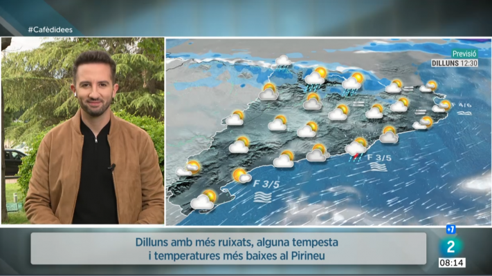 El temps - Dilluns de nuvolades, ruixats, tempestes i menys calor