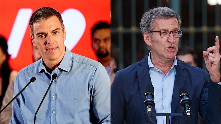 Telediario 2 - Sánchez y Feijóo vuelven a la campaña con duros ataques tras salir adelante la amnistía