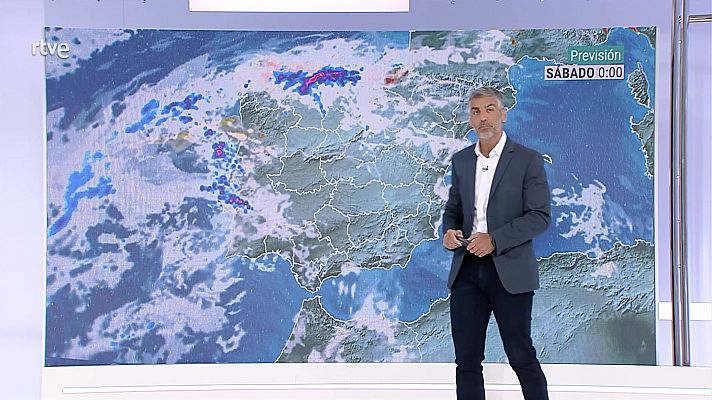 El tiempo - Chubascos y tormentas con probabilidad de llegar a fuertes e ir con granizo en el sur de Galicia y entorno cantábrico occidental
