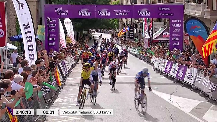 Victoria de Wollaston en un final disparatado en la primera etapa de la Volta a Catalunya