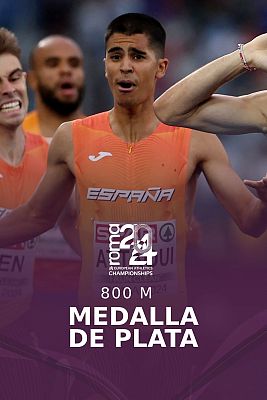 Mohamed Attaoui, medalla de plata en la final de 800 m  del Europeo de atletismo