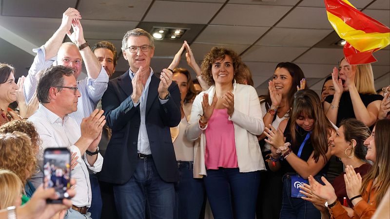 El PP celebra la victoria en las europeas y apunta a La Moncloa