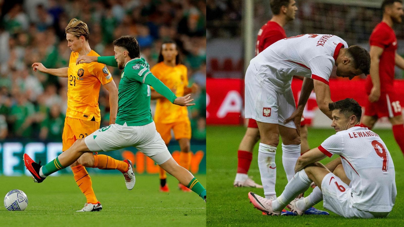 Lewandowski y Frenkie De Jong no se podrán enfrentar en el Países Bajos-Polonia por lesión