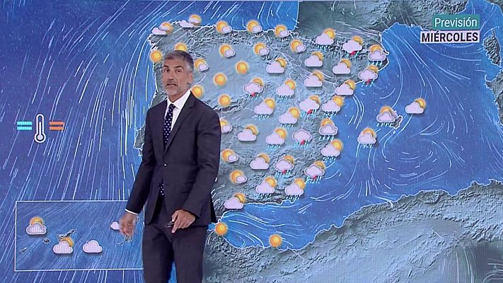 El tiempo - Chubascos y tormentas localmente fuertes en el tercio oriental peninsular y Baleares