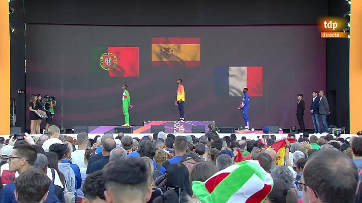 Atletismo - Campeonato de Europa al aire libre. Sesión vespertina. Entrega medallas triple salto