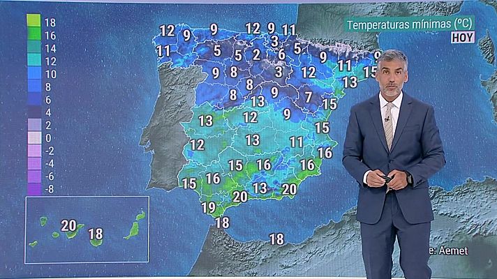 El tiempo - Aumento notable de las temperaturas máximas en el centro norte peninsular, cordillera Cantábrica, Pirineos y entorno de la Ibérica