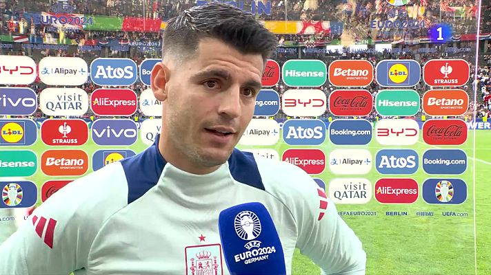Eurocopa - Morata: ''Me he dado un golpe en la rodilla y se me estaba cargando la pierna, pero estoy bien''