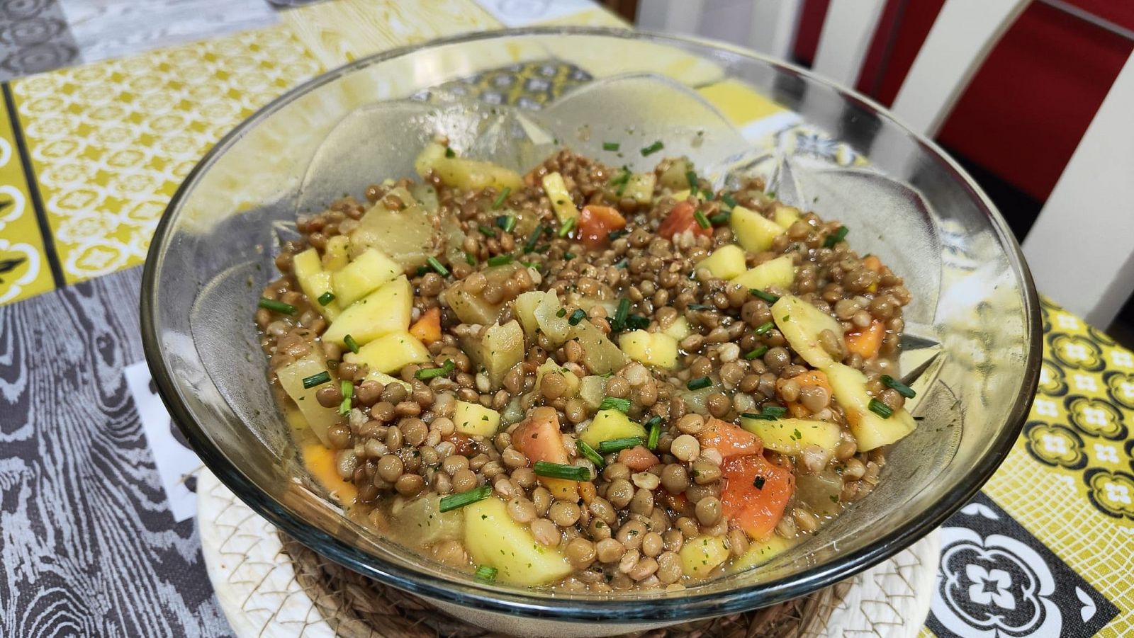 Receta de ensalda de lentejas tropical