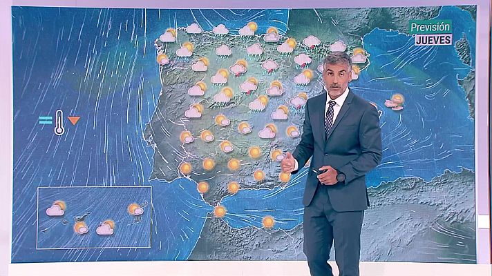 El tiempo - Precipitaciones localmente fuertes o muy fuertes, acompañadas de tormenta y posibilidad de granizo grande y rachas convectivas muy fuertes, en el cuadrante nordeste peninsular, especialmente en el norte de Aragón