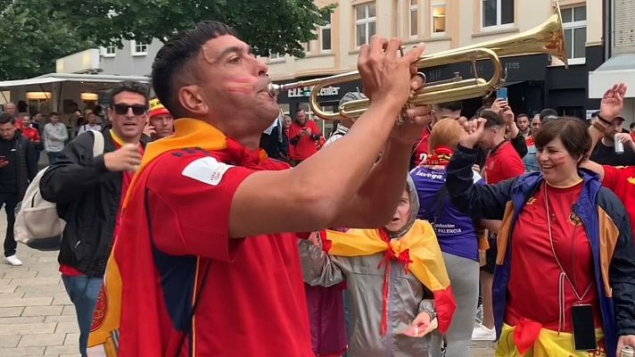 Fútbol - Sete Fernández, el trompetero de la afición española en la Eurocopa 2024
