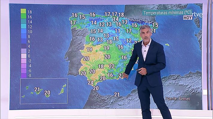 Intervalos de levante fuerte en el Estrecho. Temperaturas elevadas en valles atlánticos del sudoeste