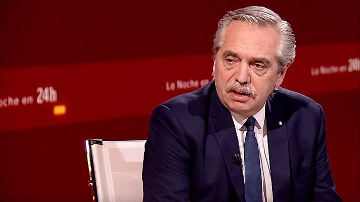 La noche en 24h - Alberto Fernández: "Milei utiliza una situación coyuntural para agredir a un adversario como Sánchez"